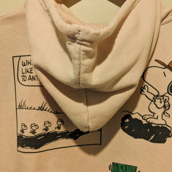 Peanuts Snoopy Beige Tan Graphic Hoodie Men Large - Picture 11 of 12